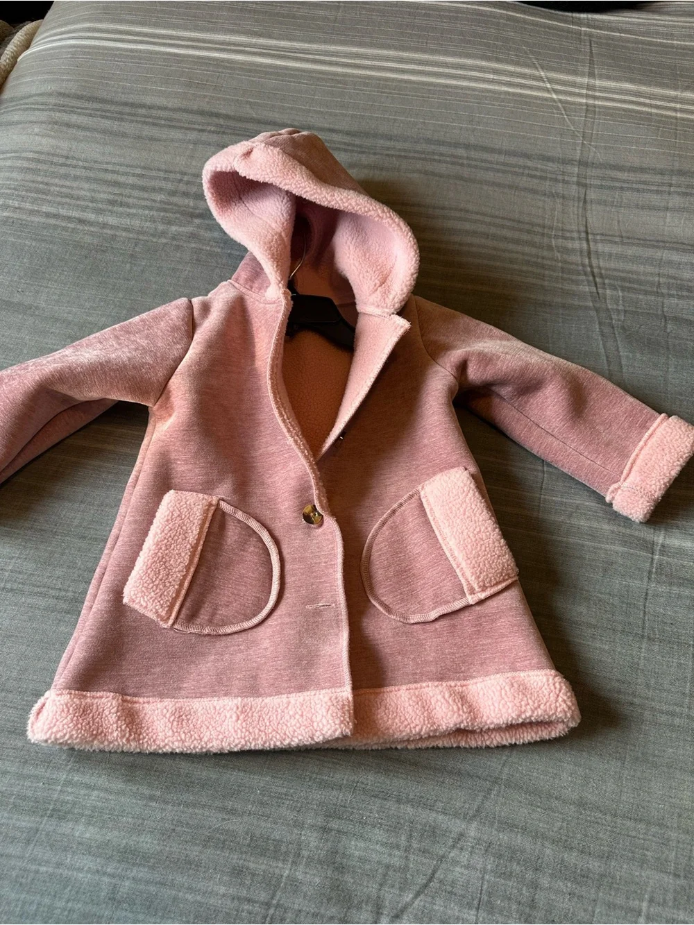 Girls' Cozy Hooded Pink Coat